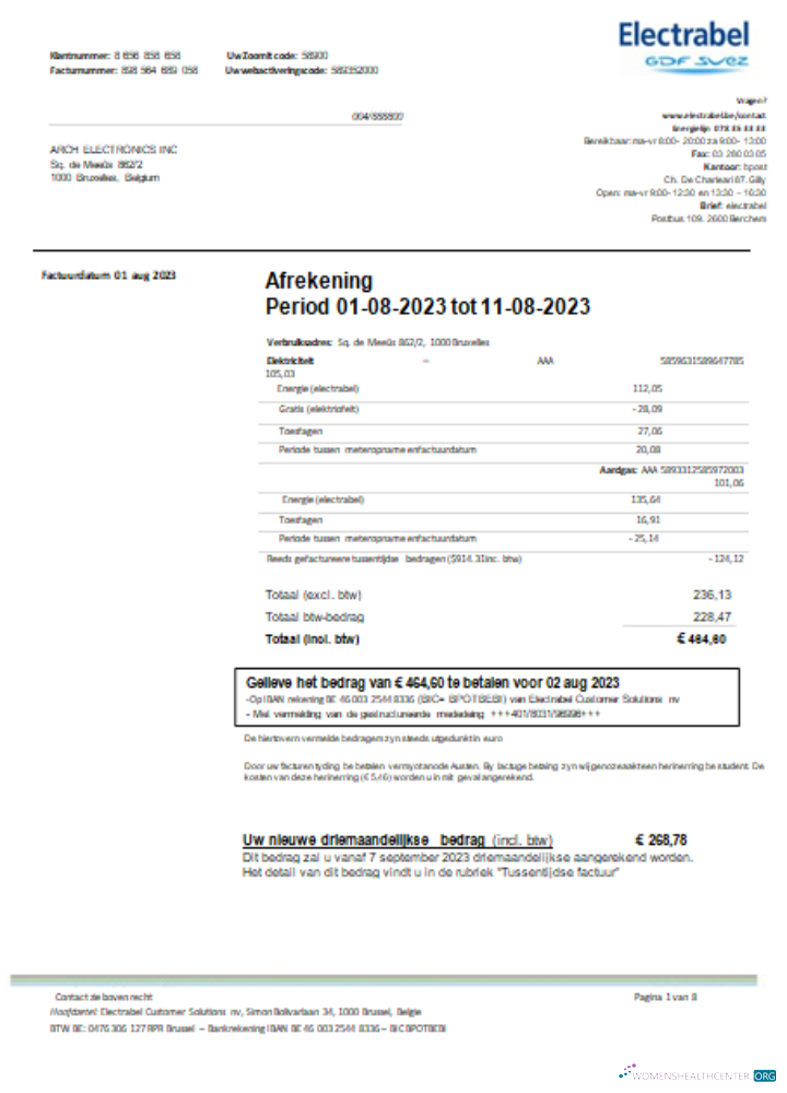 Professionelle Herunterladen Electrabel SA Strom Utility Geschäftlich Bill, SCR Photoshop Vorlage