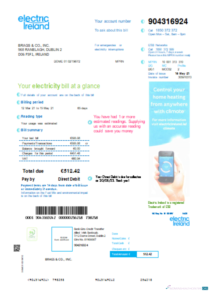 Premium Herunterladen Electric Irland Utility Geschäftlich Bill SCR Photoshop Vorlage