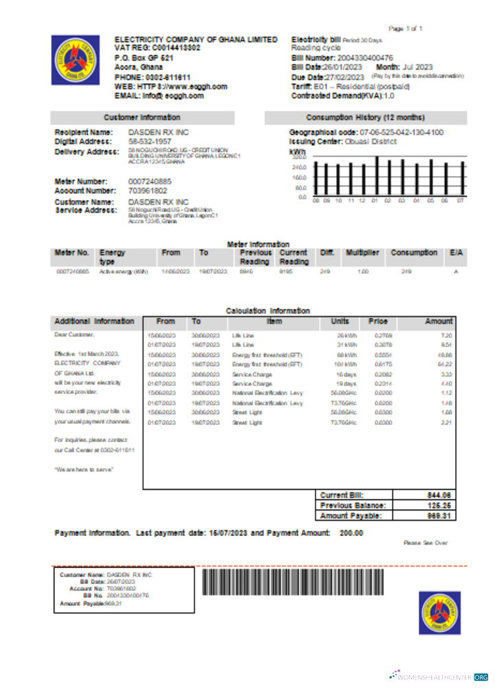 Hochwertige Herunterladen Strom Unternehmen von Ghana GmbH Utility Geschäftlich Bill,SCR Photoshop Vorlage