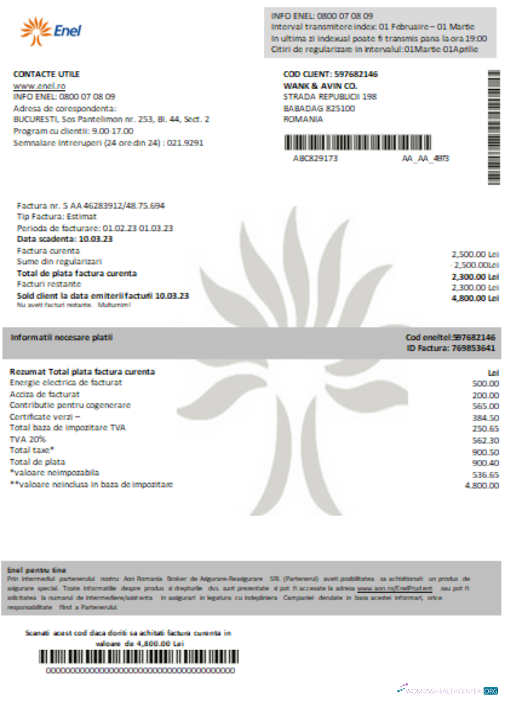 Editierbare Herunterladen Enel Strom Nachweis von Adresse Utility Geschäftlich Bill SCR Photoshop Vorlage