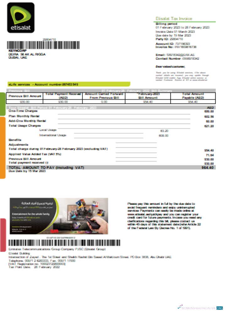 Realistische Herunterladen Etisalat Utility Geschäftlich Bill, SCR Photoshop Vorlage