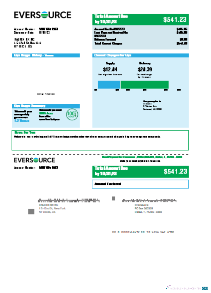 Premium Herunterladen Eversource Gas Utility Geschäftlich Bill, SCR Photoshop Vorlage