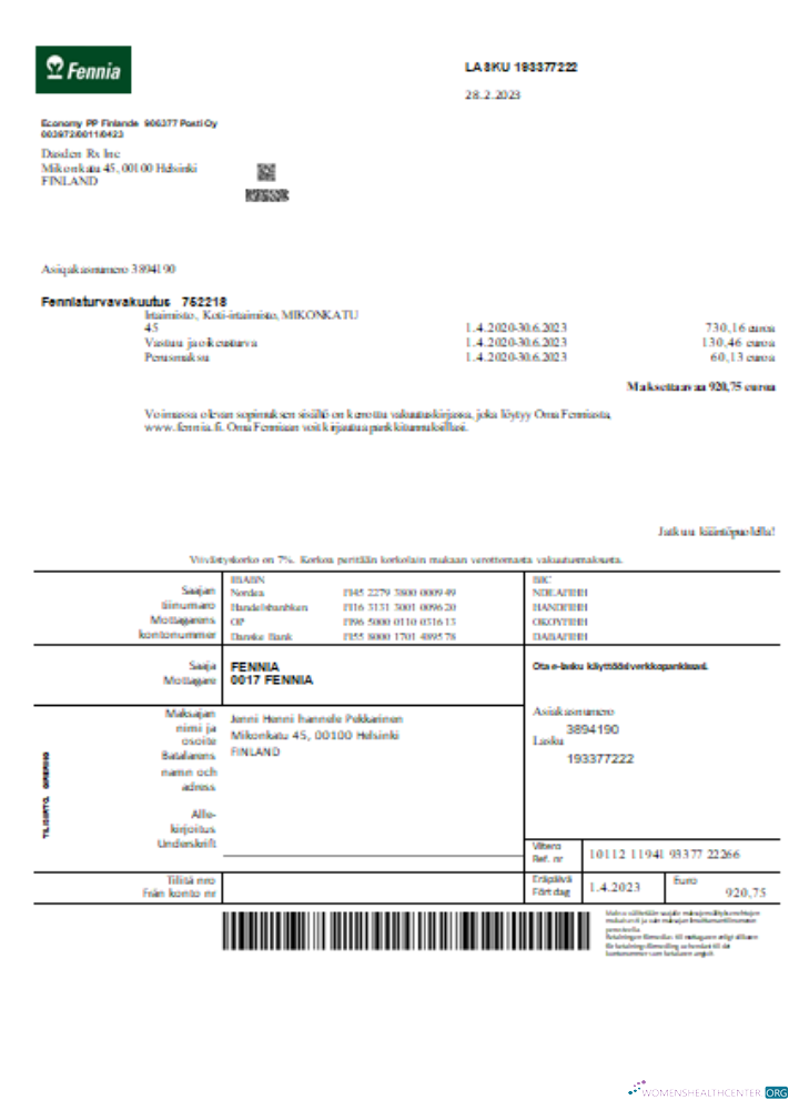 Realistische Herunterladen Fennia Insurance Unternehmen Geschäftlich Bill, SCR Photoshop Vorlage