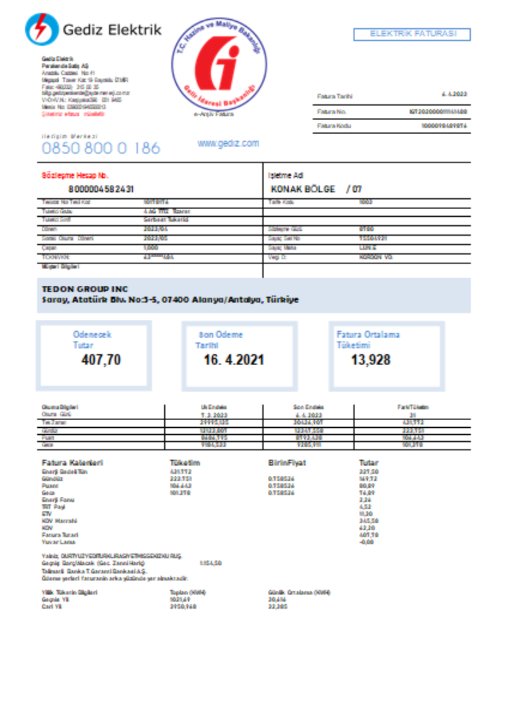 Hochwertige Herunterladen Gediz Elektrik Utility Geschäftlich Bill, SCR Photoshop Vorlage