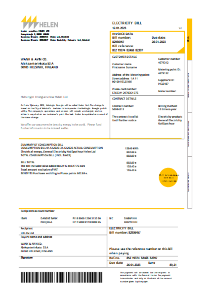 Professionelle Herunterladen Helen Nachweis von Adresse Utility Geschäftlich Bill, SCR Photoshop Vorlage