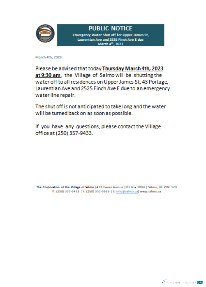 Premium Herunterladen Hub von The Salmo Kootenays Utility Shut Off Notice Geschäftlich Bill, SCR Photoshop Vorlage