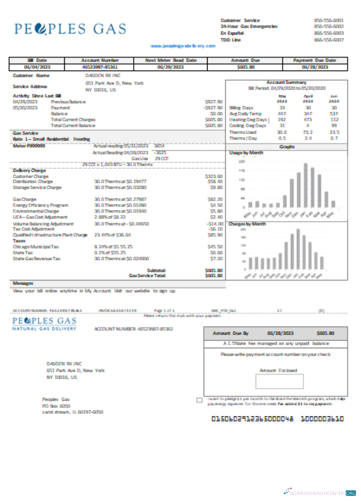 Professionelle Herunterladen Illinois Peoples Gas Utility Geschäftlich Bill SCR Photoshop Vorlage