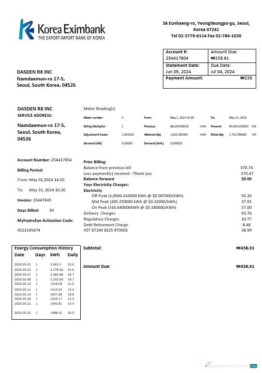 Professionelle Herunterladen Korea Eximbank Vorlage in Word und PDF Format, Good für Adresse Prove Photoshop Vorlage