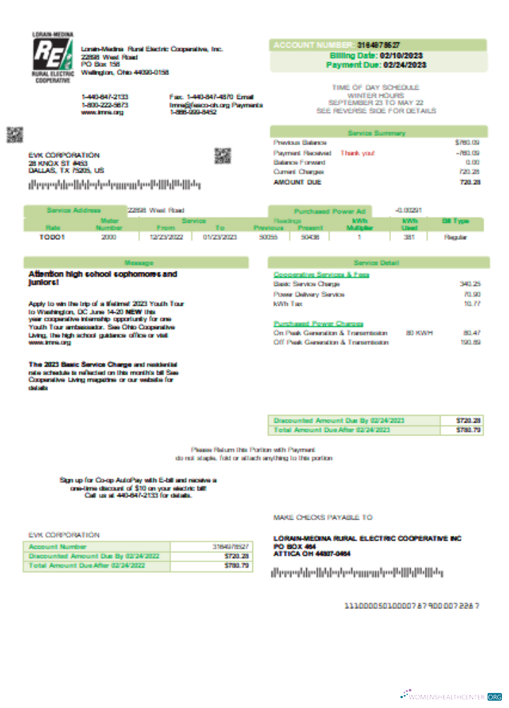 Hochwertige Herunterladen Lorain Medina Rural Electric Utility Geschäftlich Bill, SCR Photoshop Vorlage