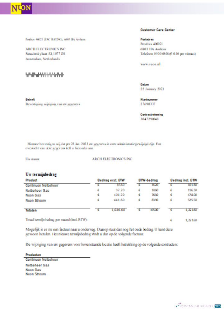 Premium Herunterladen NUON Gas Utility Geschäftlich Bill SCR Photoshop Vorlage