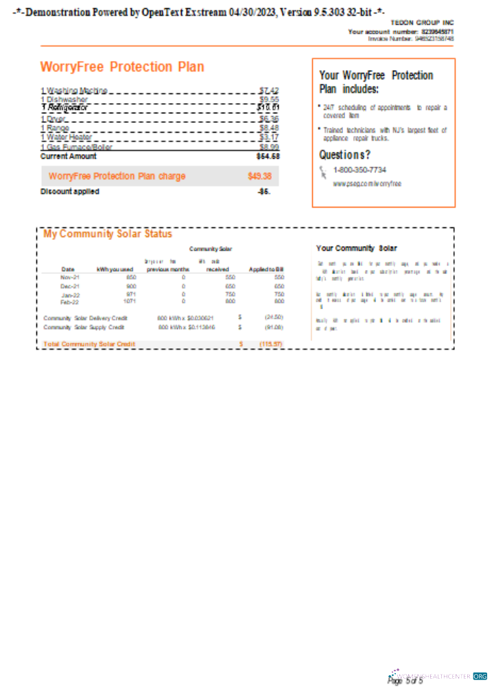 Hochwertige Herunterladen Neu York PSEG Utility Geschäftlich Bill, Seite 5. SCR Photoshop Vorlage