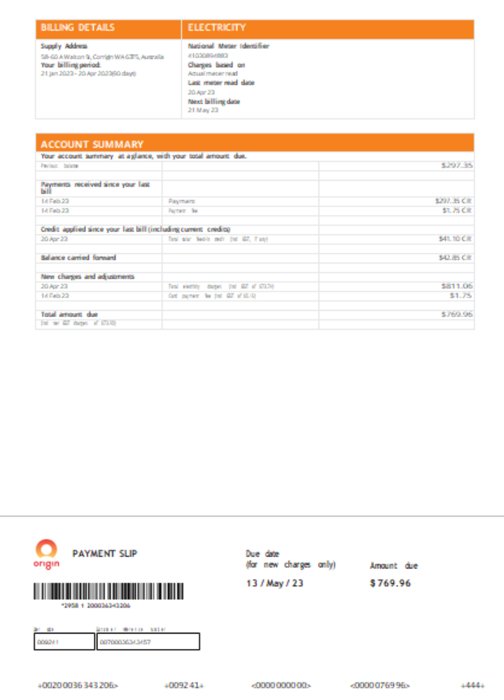 Editierbare Herunterladen Origin Utility Geschäftlich Bill, Seite 2, SCR Photoshop Vorlage