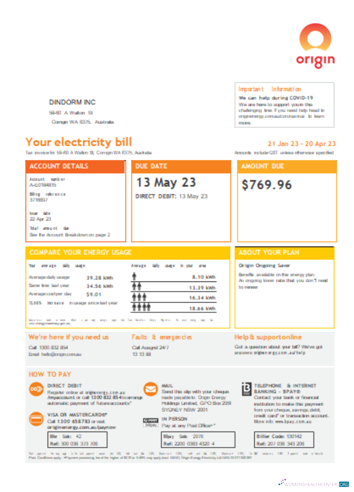 Editierbare Herunterladen Origin Utility Geschäftlich Bill, Seite 1 SCR Photoshop Vorlage