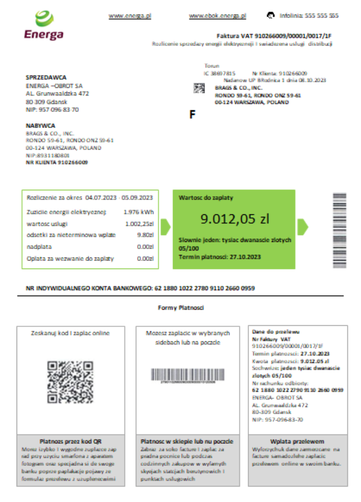 Hochwertige Herunterladen Polen Energa Utility Geschäftlich Bill, SCR Photoshop Vorlage
