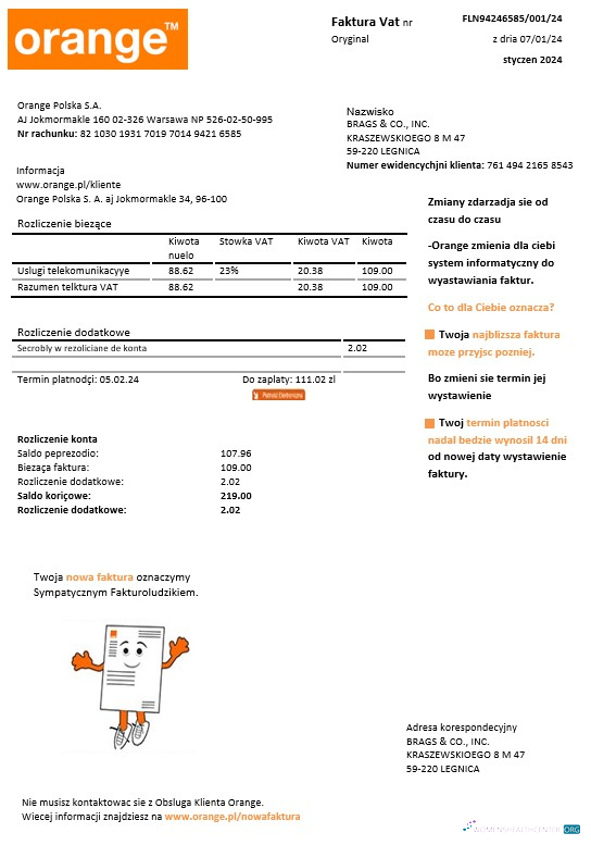 Professionelle Herunterladen Polen Orange Geschäftlich Nebenkostenabrechnung Vorlage in Word und PDF Formats Photoshop Vorlage