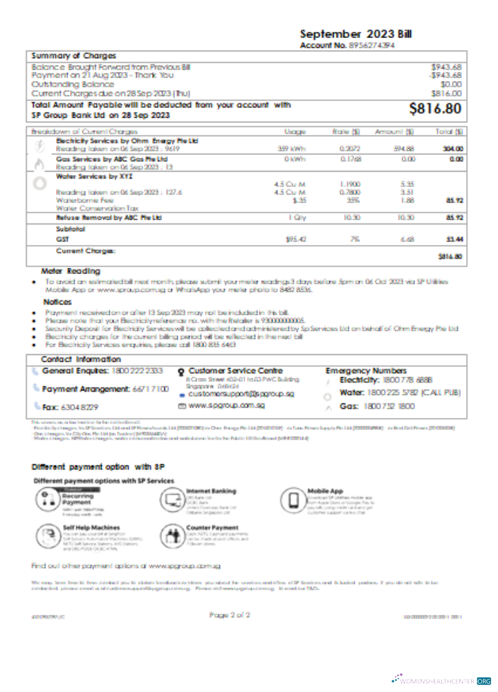 Professionelle Herunterladen SP Group Utility Geschäftlich Bill, SCR, Seite 2 Photoshop Vorlage
