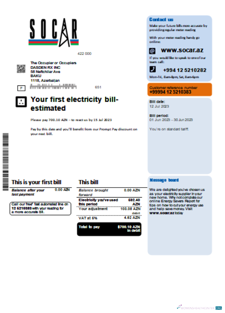Realistische Herunterladen Socar Gas Utility Geschäftlich Bill, SCR Photoshop Vorlage