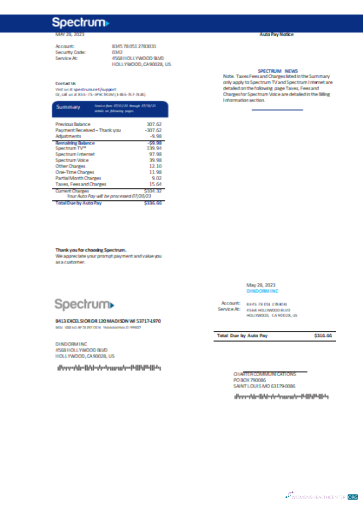 Premium Herunterladen Spectrum Utility Geschäftlich Bill SCR Photoshop Vorlage