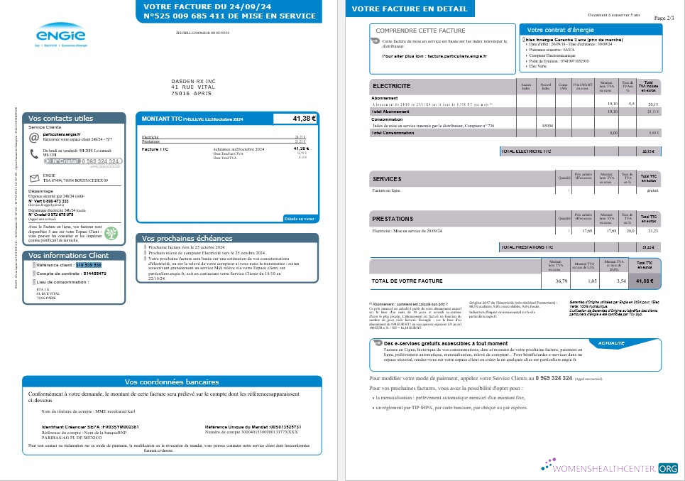 Professionelle Herunterladen Vereinigtes Königreich ENGIE Geschäftlich Nebenkostenabrechnung Word und PDF Vorlage 1 2 Photoshop Vorlage