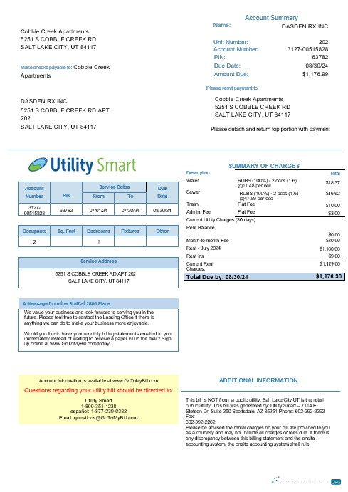 Realistische Herunterladen Vereinigtes Königreich UTILITY SMART Geschäftlich Nebenkostenabrechnung Word und PDF Vorlage Photoshop Vorlage