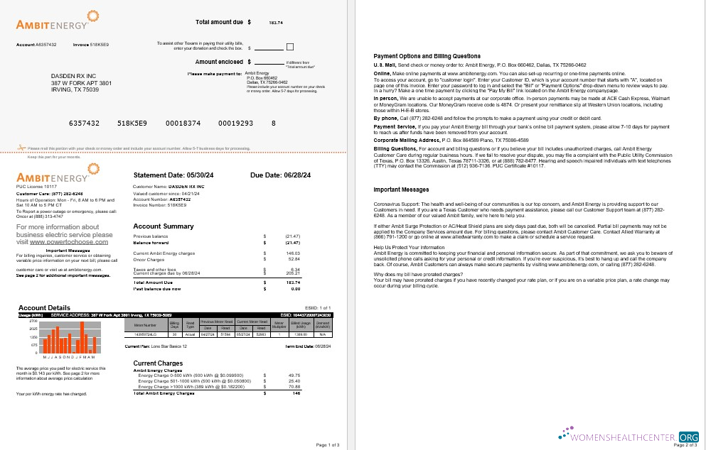Realistische Herunterladen USA Ambit Energy Geschäftlich Nebenkostenabrechnung Word und PDF Vorlage 1 2 Photoshop Vorlage