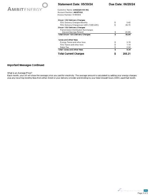 Editierbare Herunterladen USA Ambit Energy Geschäftlich Nebenkostenabrechnung Word und PDF Vorlage 3 Photoshop Vorlage