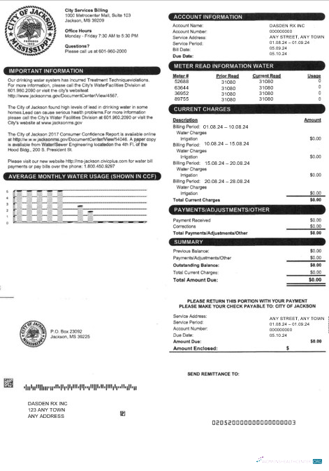 Hochwertige Herunterladen USA Stadt von JACKSON Geschäftlich Nebenkostenabrechnung Word und PDF Vorlage Photoshop Vorlage