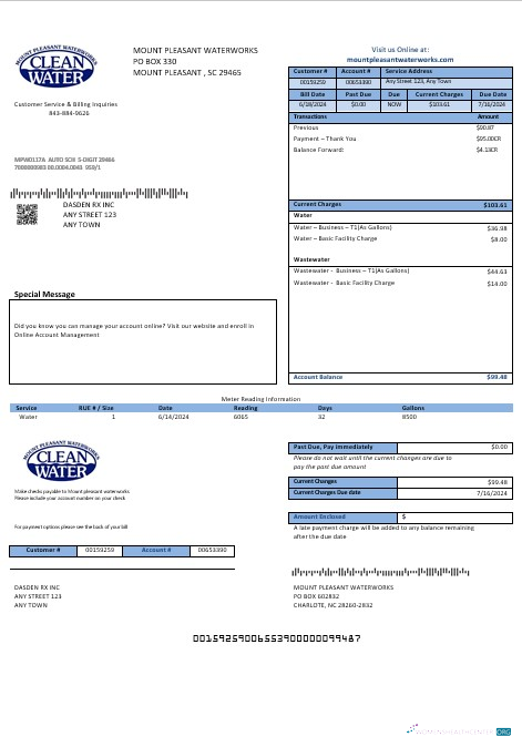 Premium Herunterladen USA Clean Wasser Geschäftlich Nebenkostenabrechnung Vorlage in Word und PDF Formats Photoshop Vorlage