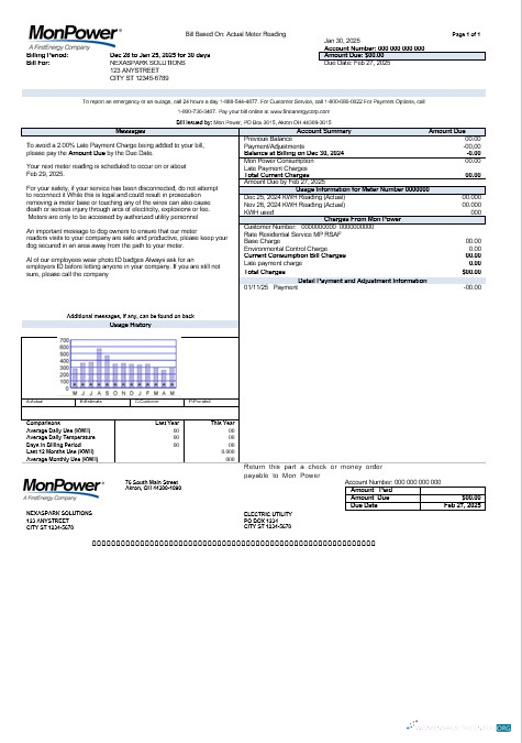 Professionelle Herunterladen USA Mon Power Geschäftlich Nebenkostenabrechnung Vorlage in Word und PDF Formats Photoshop Vorlage