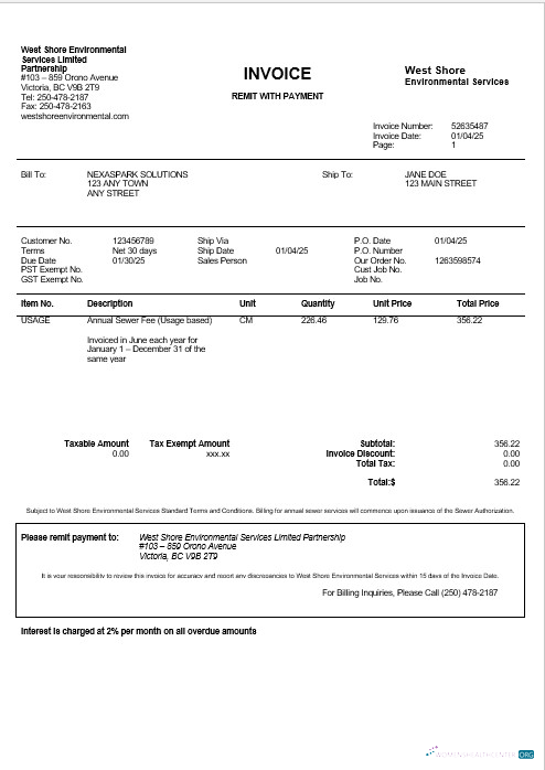 Professionelle Herunterladen USA West SHORE Geschäftlich Nebenkostenabrechnung Word und PDF Vorlage Photoshop Vorlage