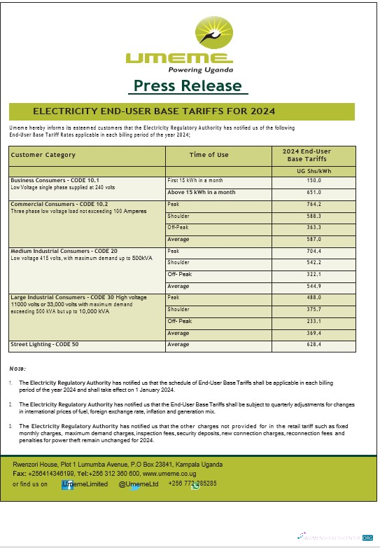 Professionelle Herunterladen Uganda UMEME Geschäftlich Nebenkostenabrechnung Word und PDF Vorlage Photoshop Vorlage