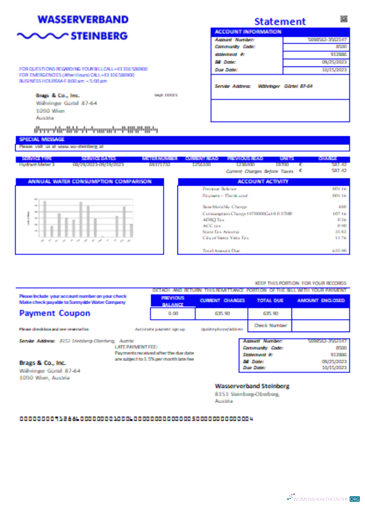 Realistische Herunterladen Wasserverband Steinberg Wasser Utility Geschäftlich Bill SCR Photoshop Vorlage