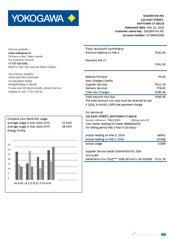 Professionelle Kasachstan Yokogawa Electric Kasachstan Geschäftlich Nebenkostenabrechnung Vorlage in Word und PDF Formats