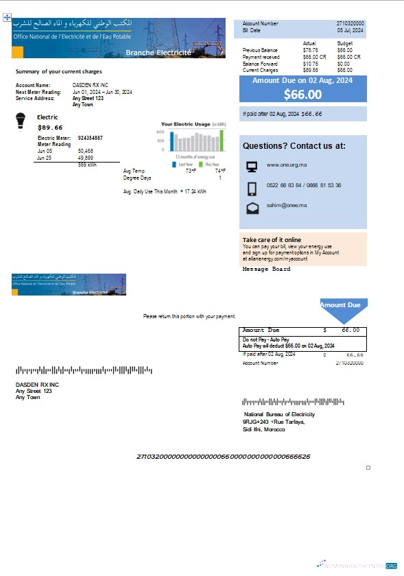 Realistische Marokko National Bureau von Strom Geschäftlich Nebenkostenabrechnung Word und PDF Vorlage