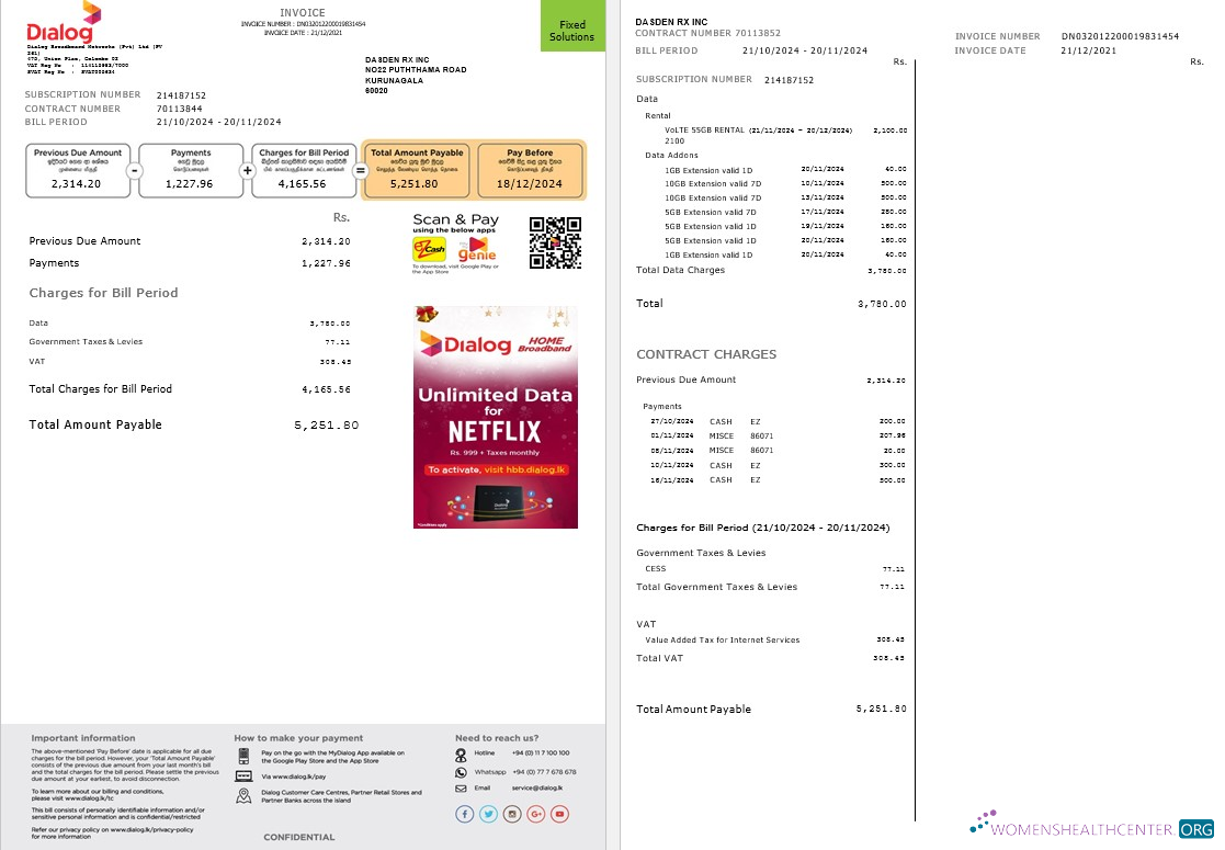 Realistische Sri Lanka Dialog Geschäftlich Nebenkostenabrechnung Vorlage in Word und PDF Formats, 2 Seiten