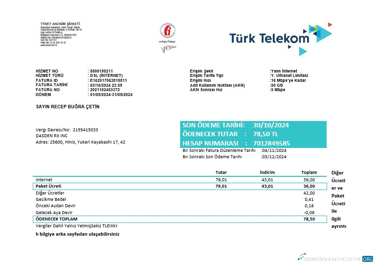 Hochwertige Türkei Turktelekom Geschäftlich Nebenkostenabrechnung Vorlage in Word und PDF Formats, Fully Editable