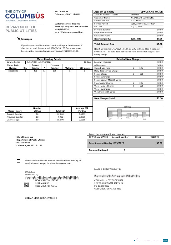 Premium USA Ohio Stadt von Columbus Geschäftlich Nebenkostenabrechnung Vorlage in Word und PDF Formats