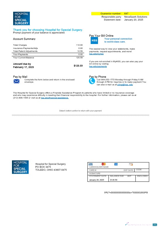 Premium USA Ohio Hospital für Special Surgery Geschäftlich Nebenkostenabrechnung Vorlage in Word und PDF Formats