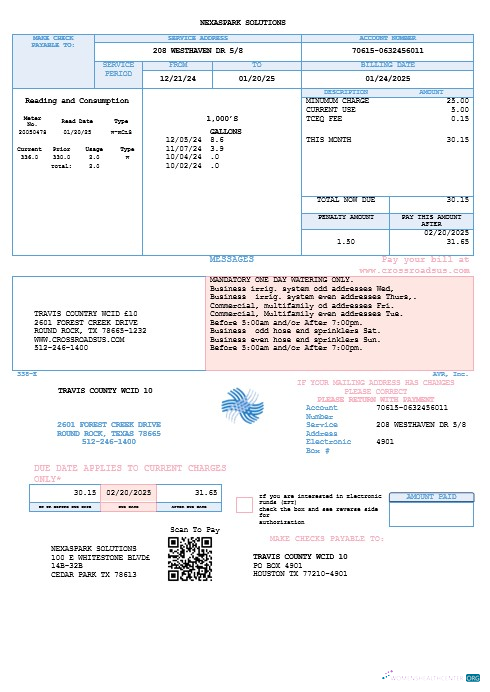 Editierbare USA Texas Dasor Management und Investition Geschäftlich Nebenkostenabrechnung Vorlage in Word Nd PDF Formats