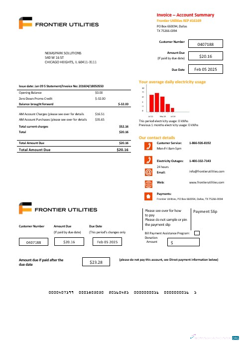 Premium USA Texas Frontier Utilities Geschäftlich Nebenkostenabrechnung Vorlage in Word und PDF Formats