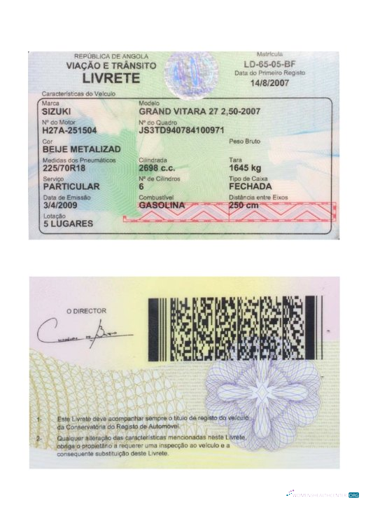 Hochwertige Herunterladen Angola Vehicle Registration Karte Photoshop Vorlage