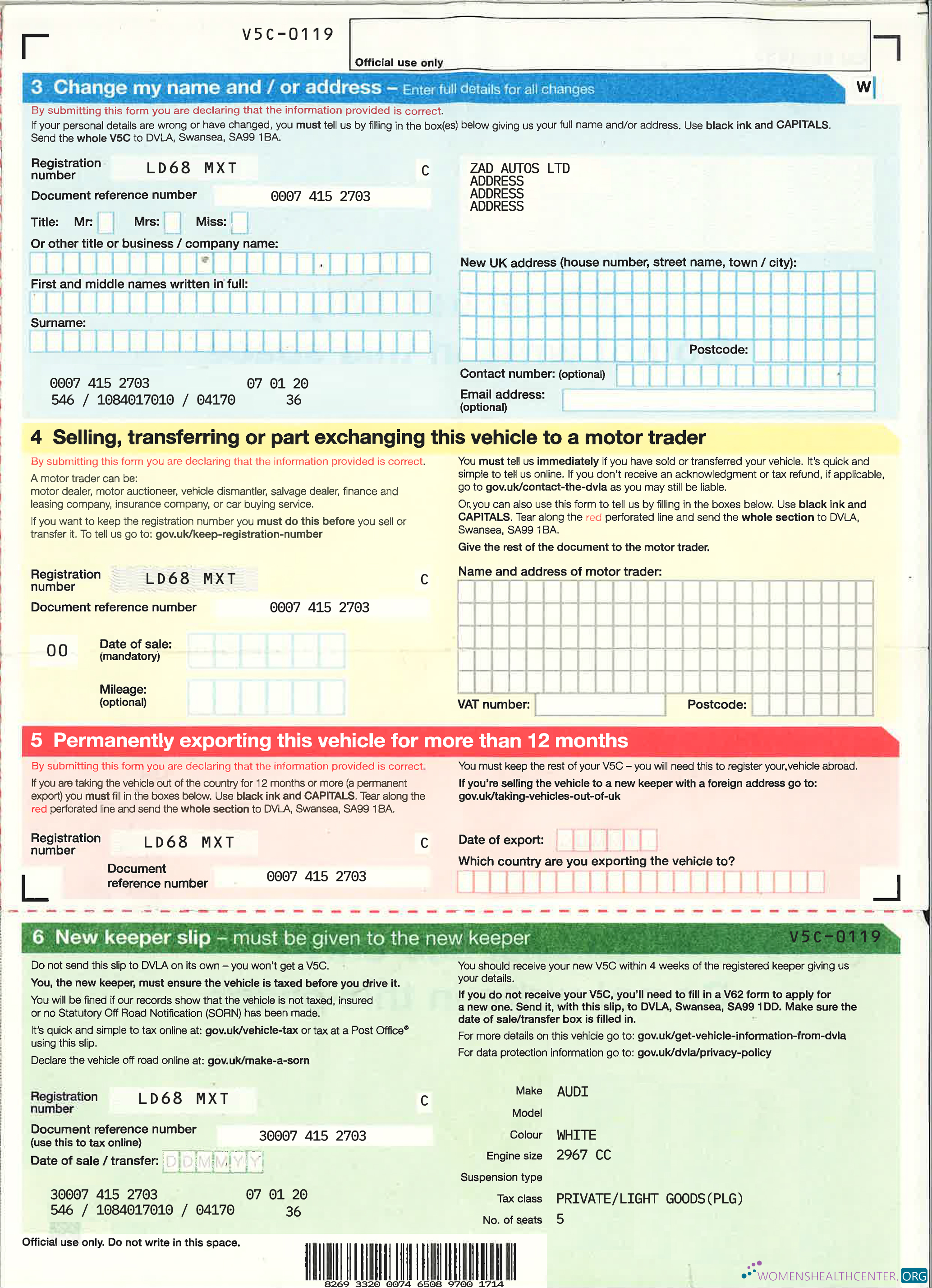 Hochwertige Herunterladen Vereinigtes Königreich Driver,vehicle Registration Certificate3 Photoshop Vorlage