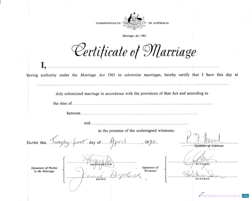 Профессиональный Скачать Австралия Marriage Registrar Certificate Marriage Photoshop Шаблон