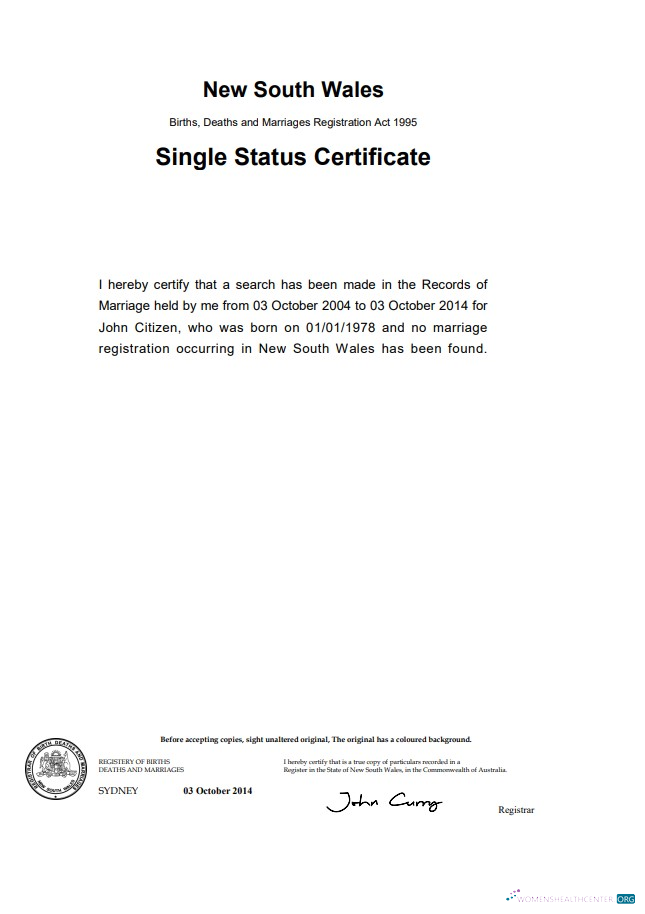 Редактируемый Скачать Австралия Новый Южный Wales Divorce Certificate Шаблон в Word Photoshop Шаблон