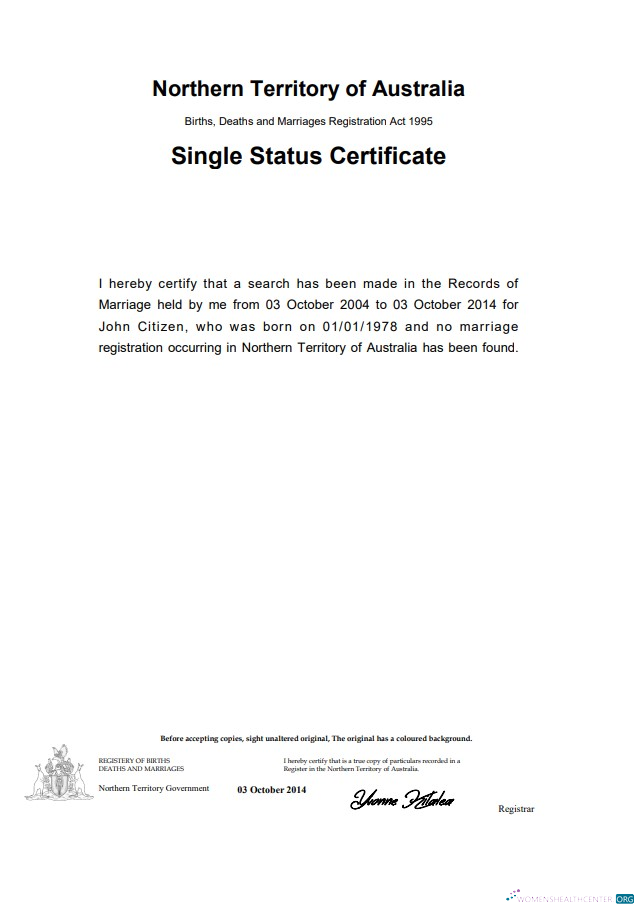 Реалистичный Скачать Австралия Northern Территория Австралия Divorce Certificate Шаблон в Word Photoshop Шаблон