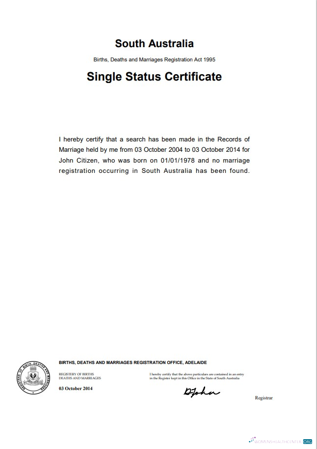 Качественный Скачать Австралия Южный Австралия Divorce Certificate Шаблон в Word Photoshop Шаблон