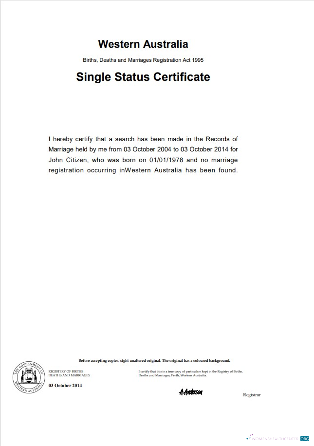 Редактируемый Скачать Австралия Western Австралия Divorce Certificate Шаблон в Word Формат Photoshop Шаблон