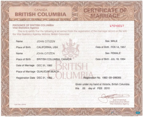 Профессиональный Скачать Канада Vital Statistics Agency Certificate Marriage Photoshop Шаблон