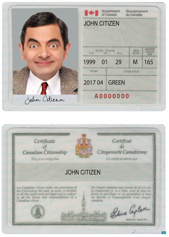 Реалистичный Скачать Канада Certificate Citizenship Photoshop Шаблон