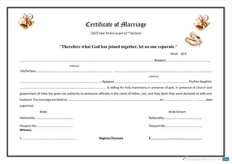 Реалистичный Скачать Certificate Marriage From Registry Photoshop Шаблон